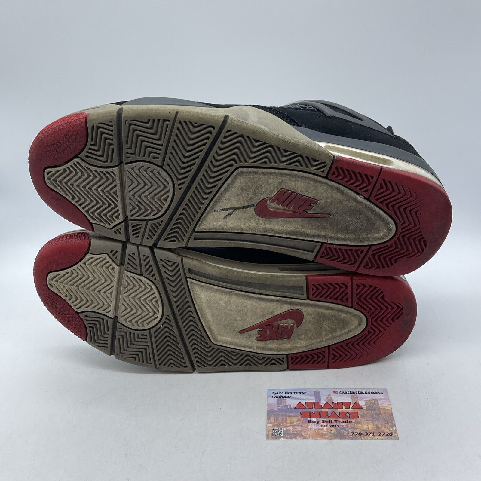 Size 10 - Jordan 4 Retro OG Mid Bred Black Red Grey Suede Leather (308497-060)