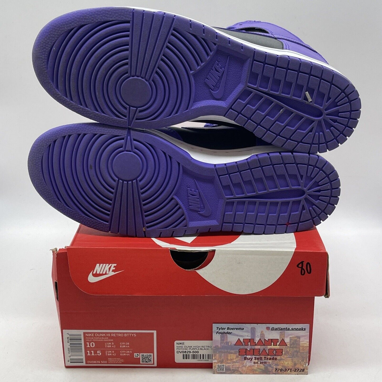 Size 10 - Nike Dunk High Psychic Purple Black White Leather (DV0829-500)