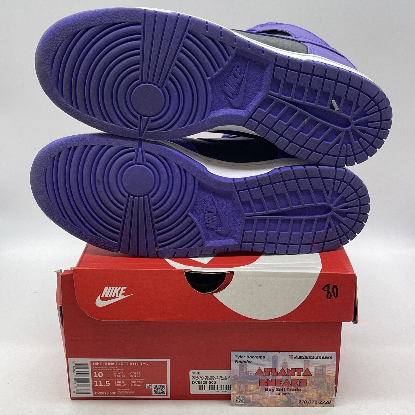 Size 10 - Nike Dunk High Psychic Purple Black White Leather (DV0829-500)