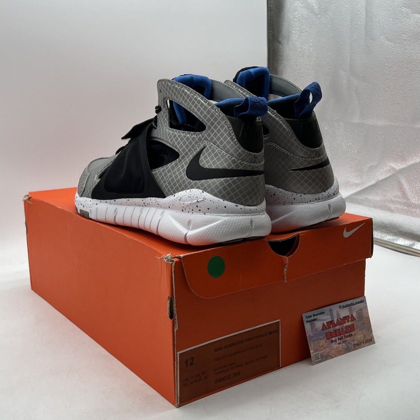 Size 12 - Nike Huarache Free Shield Mega Megatron Blue White (596632-004)