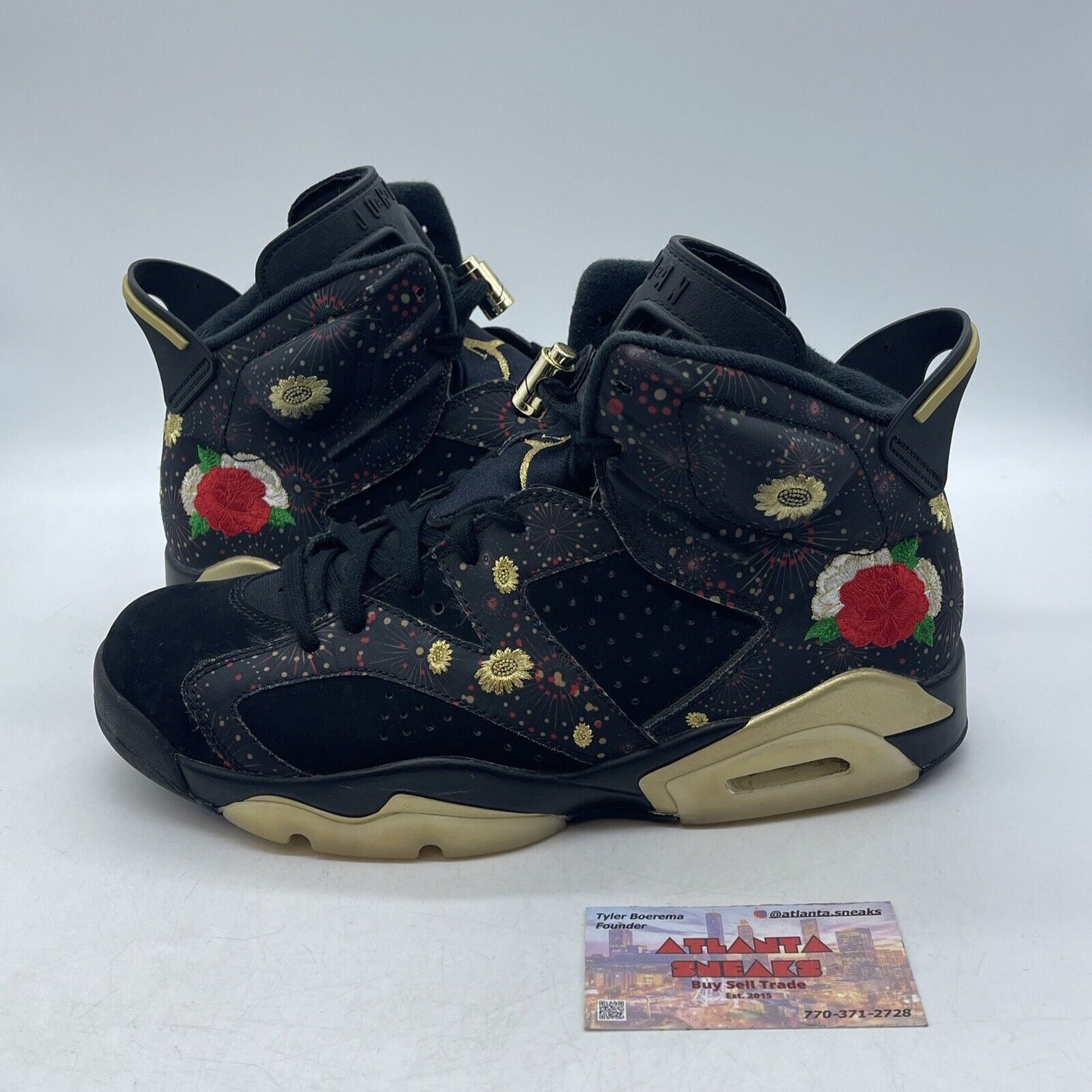 Size 9.5 - Air Jordan 6 Retro Chinese New Year Black Gold Red (AA2492-021)