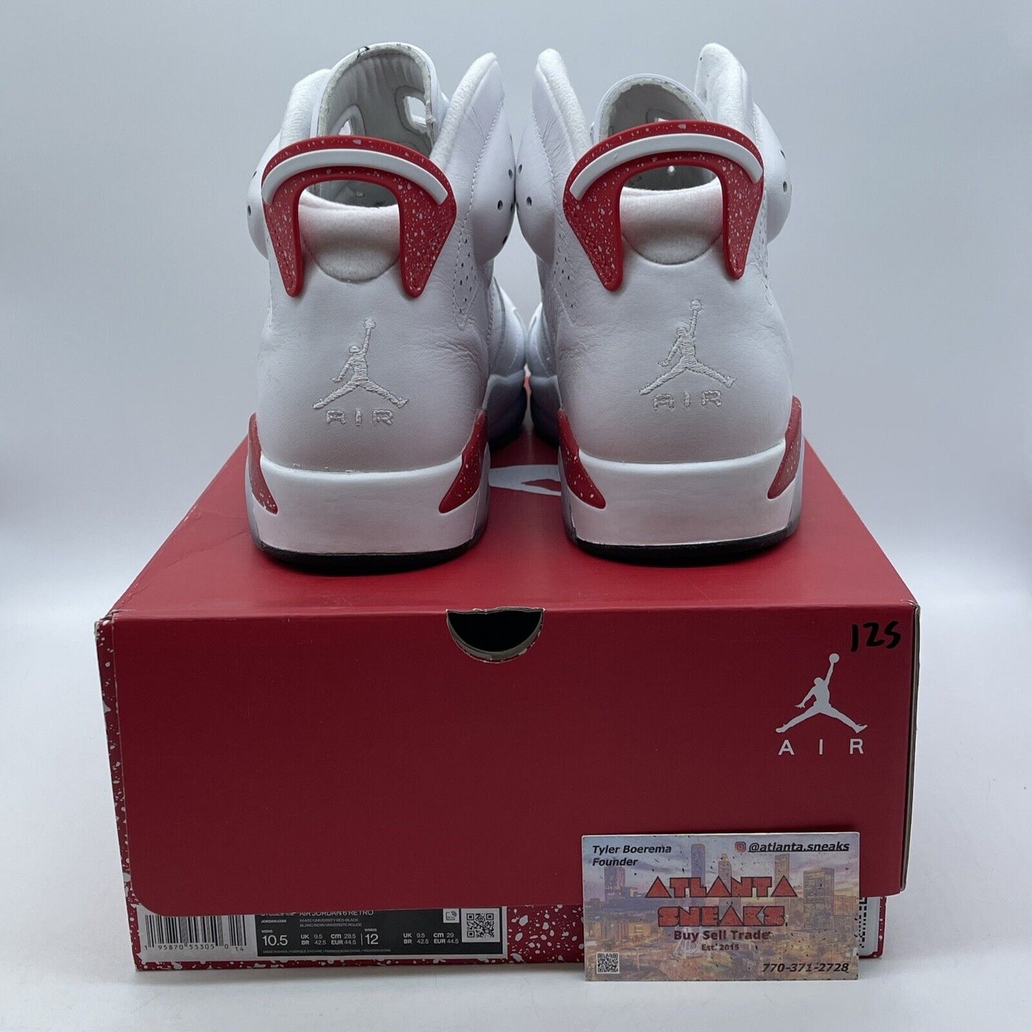 Size 10.5 - Jordan 6 White and University Red 2022 Leather (CT8529-162)