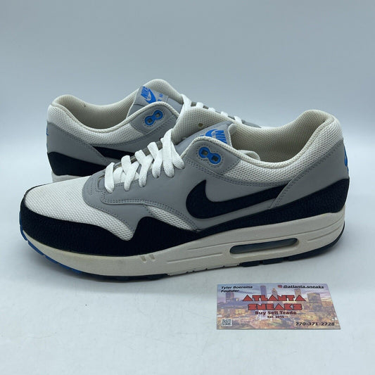 Size 11 - Nike Air Max 1 Essential Wolf Grey White Blue Suede (537383-104)
