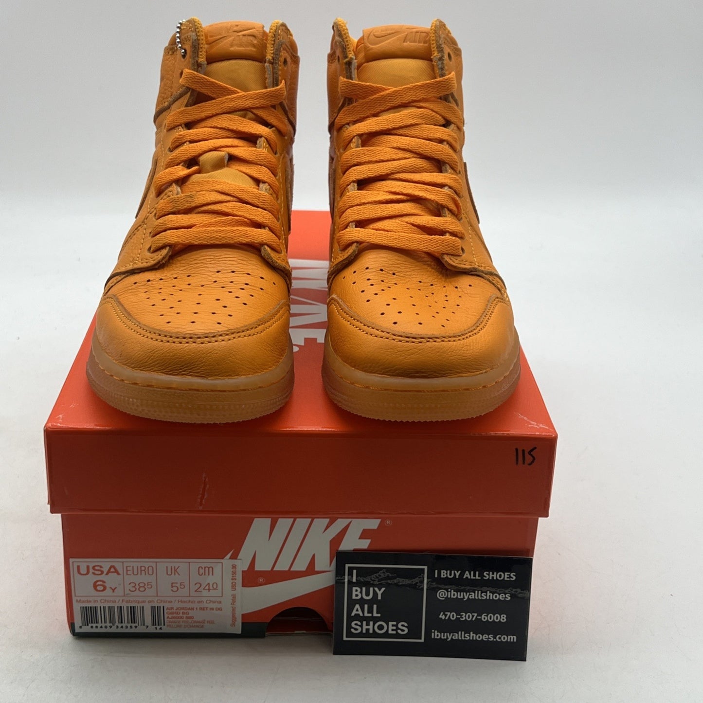 Size 6 - Air Jordan 1 Retro OG G8RD High Orange Peel (AJ6000-880)