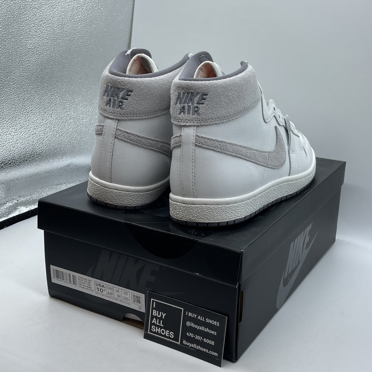 Size 10.5 - Jordan Air Ship PE SP Tech Grey White Leather Suede (DZ3497-100)