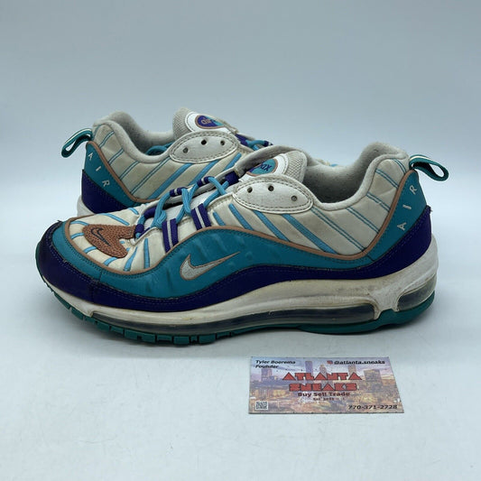 Size 9 - Nike Air Max 98 Spirit Teal Blue Purple Suede Leather (640744-500)