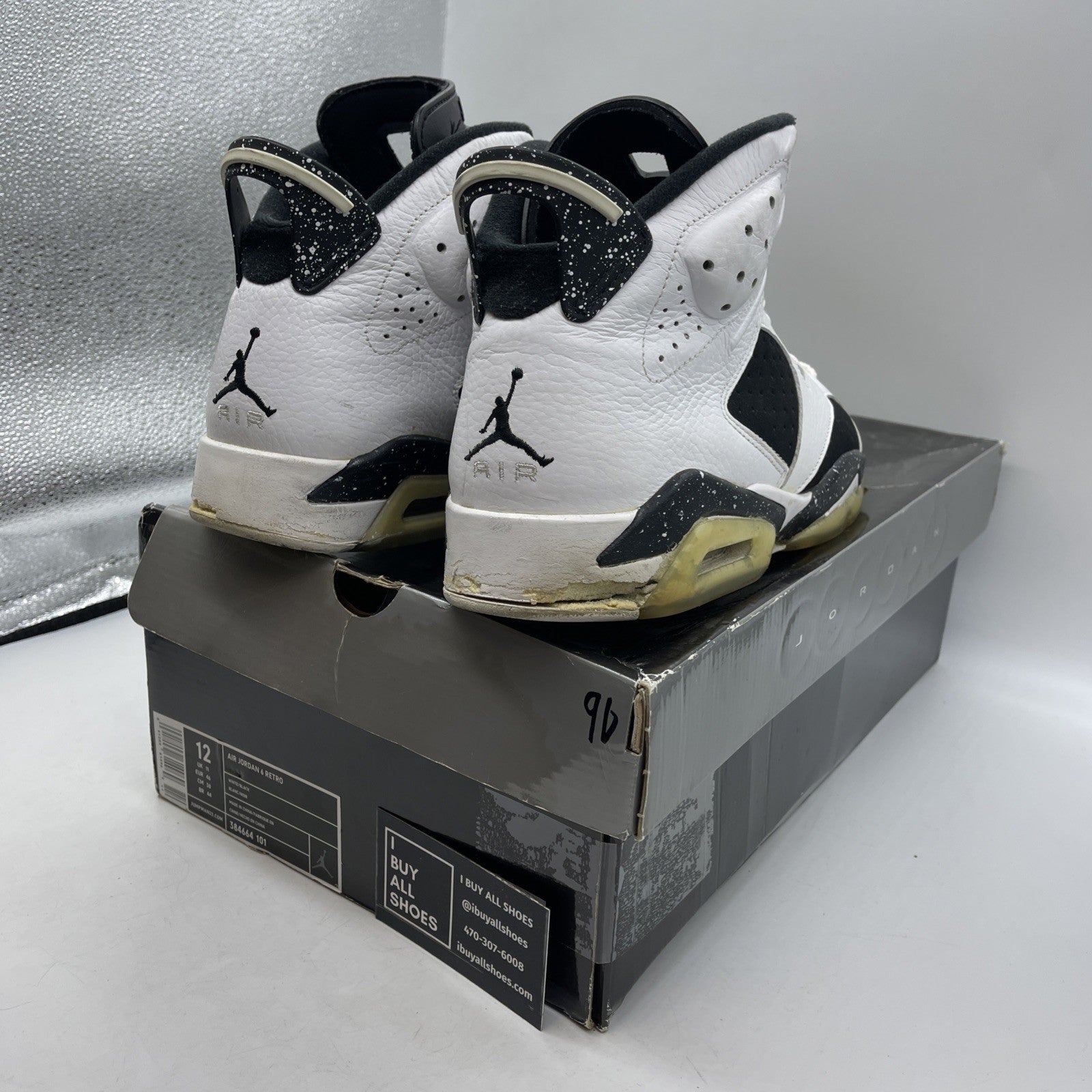 Size 12 - Air Jordan 6 Retro Oreo (384664-101)