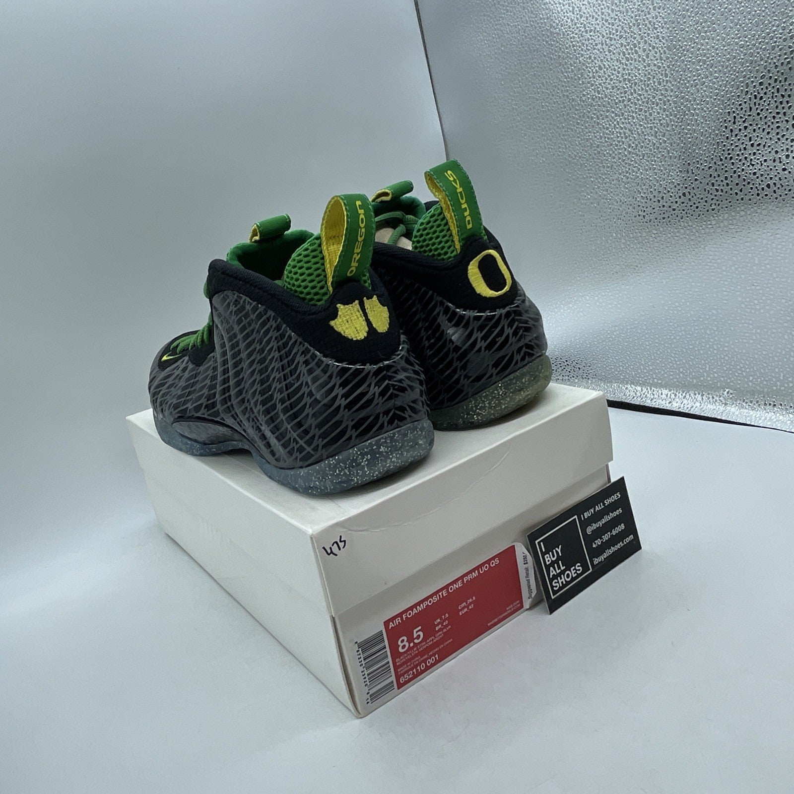 Size 8.5 - Nike Air Foamposite One Oregon Ducks (652110-001)