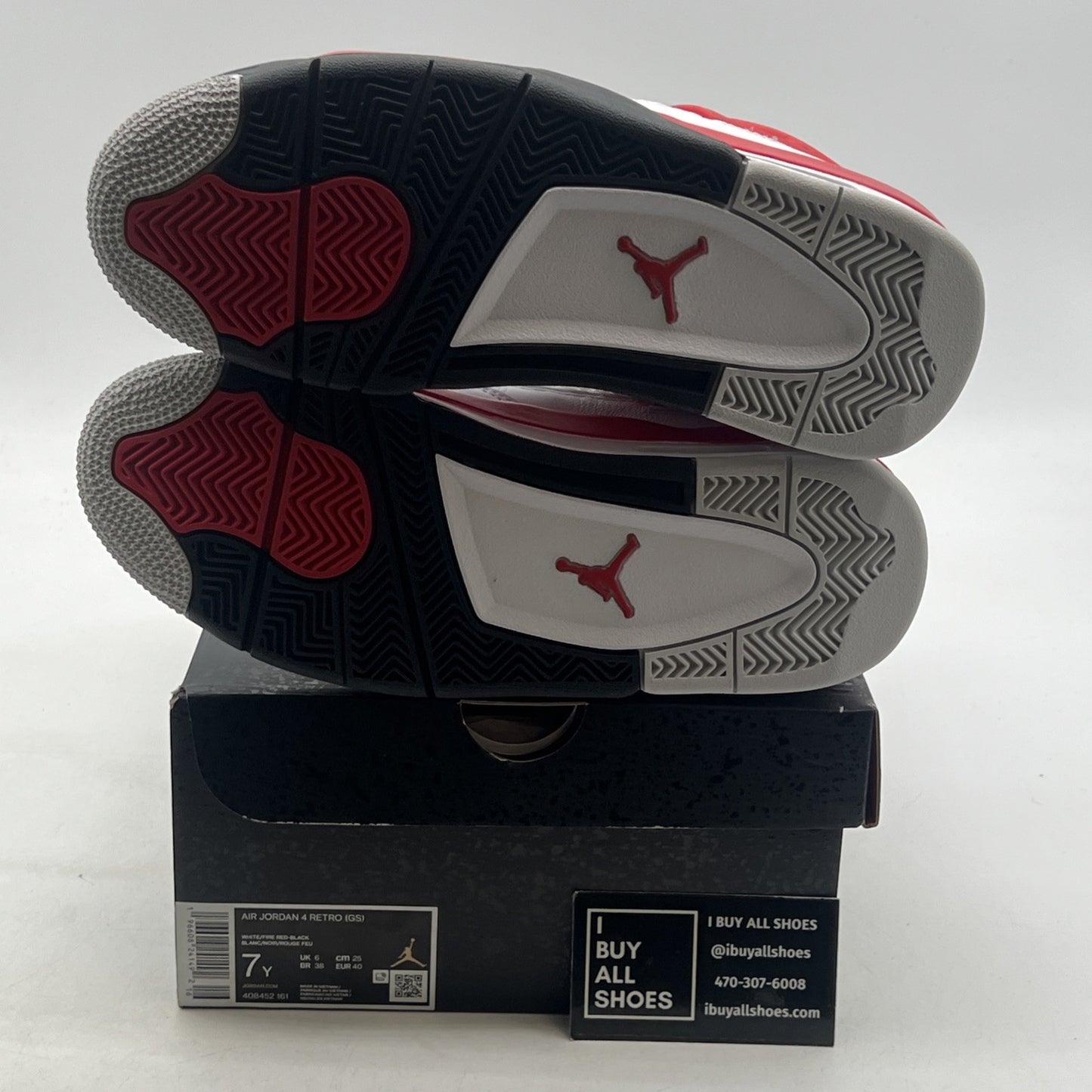 Size 7Y - Air Jordan 4 Retro Mid Red Cement (408452-161)