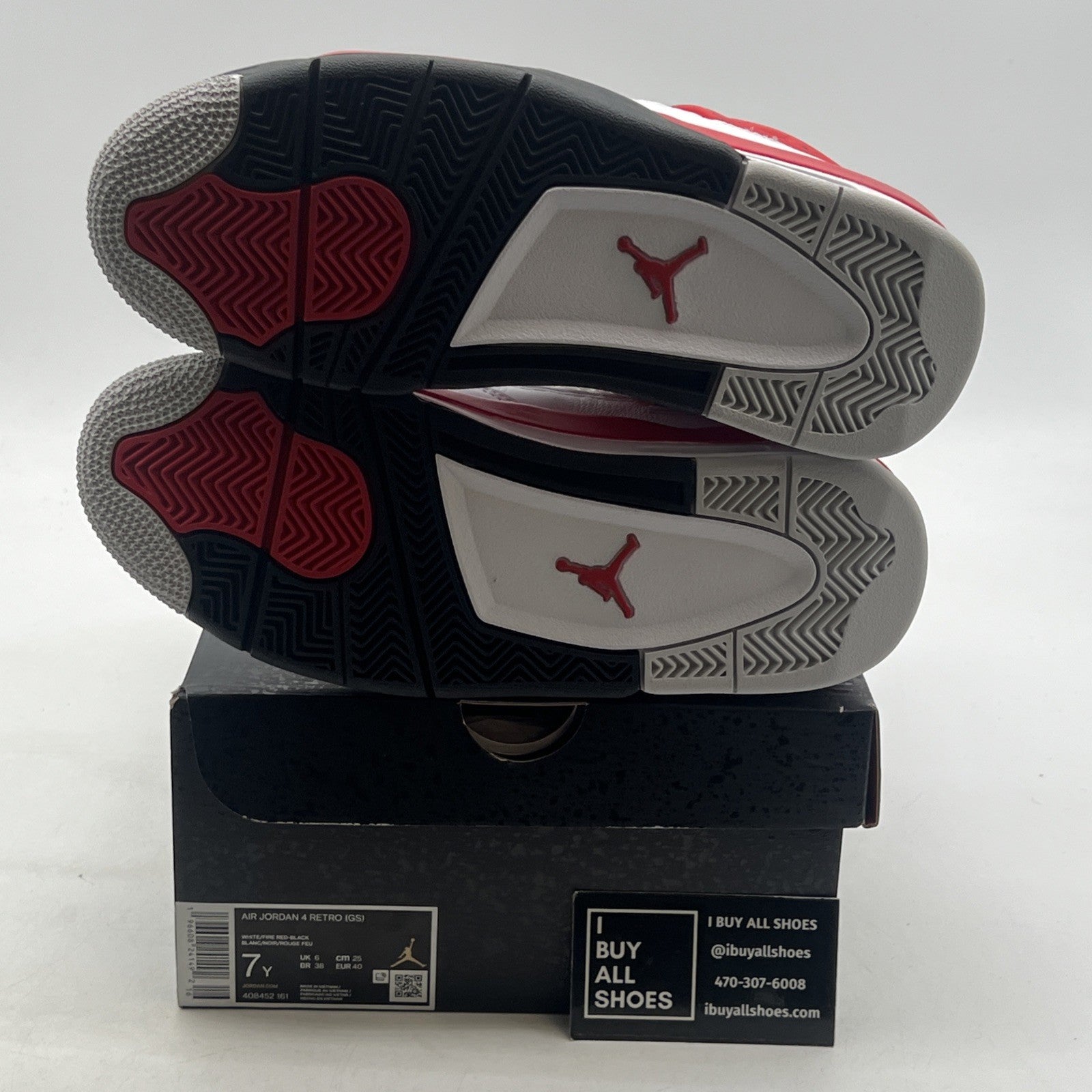 Size 7Y - Air Jordan 4 Retro Mid Red Cement (408452-161)