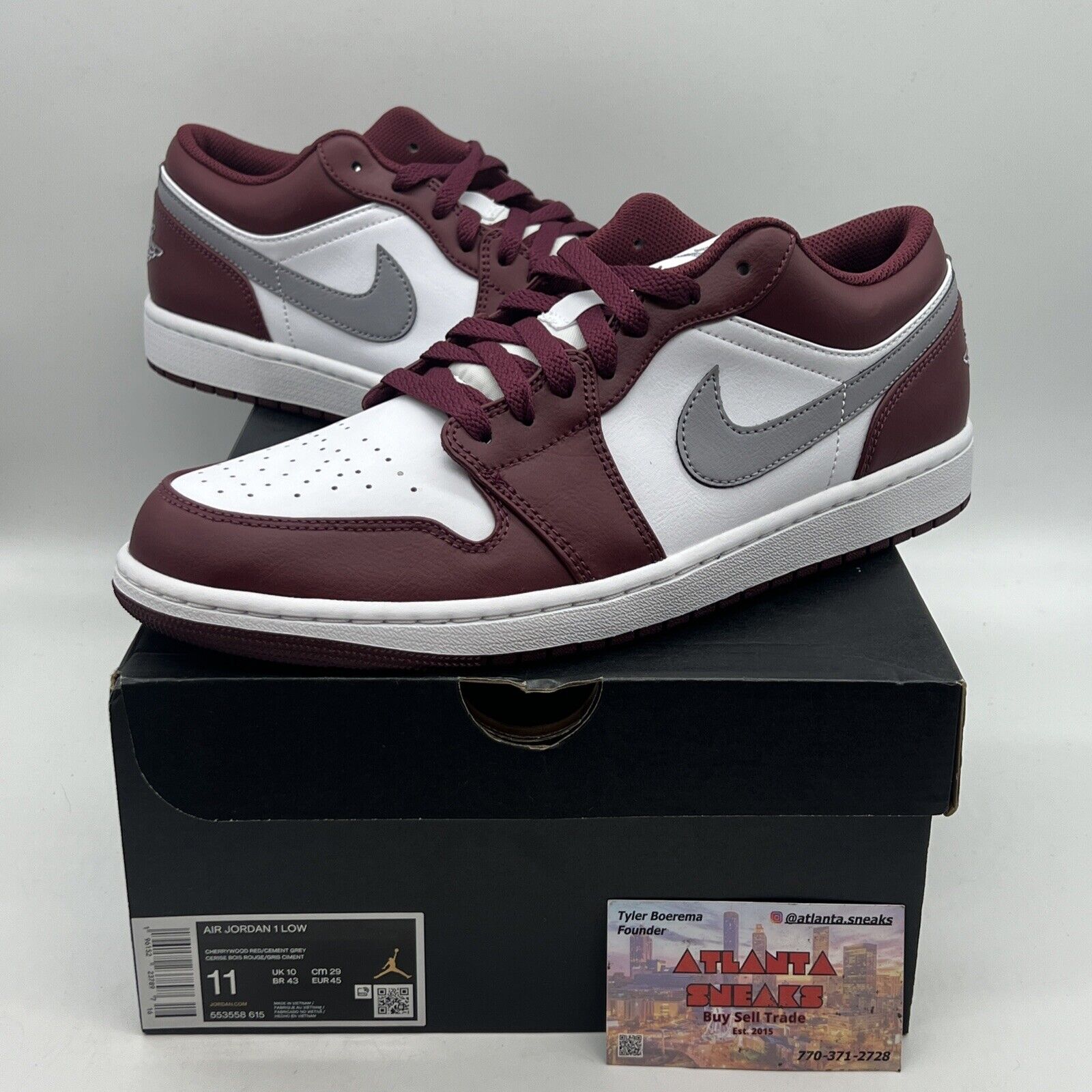 Size 11 - Jordan 1 Low Cherrywood Red 2022 Brand New Og All