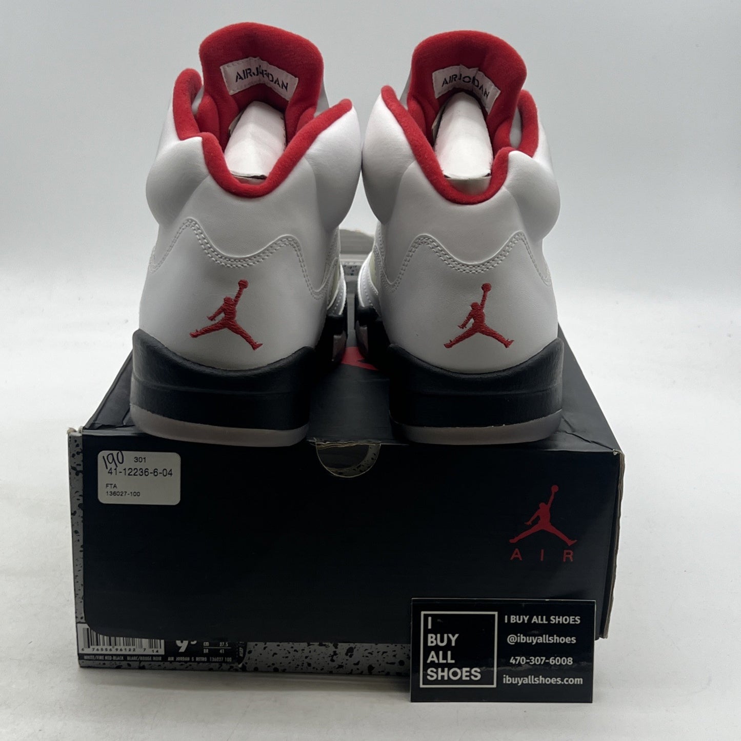 Size 9.5 - Air Jordan 5 Retro 2013 White Fire Red (136027-100)