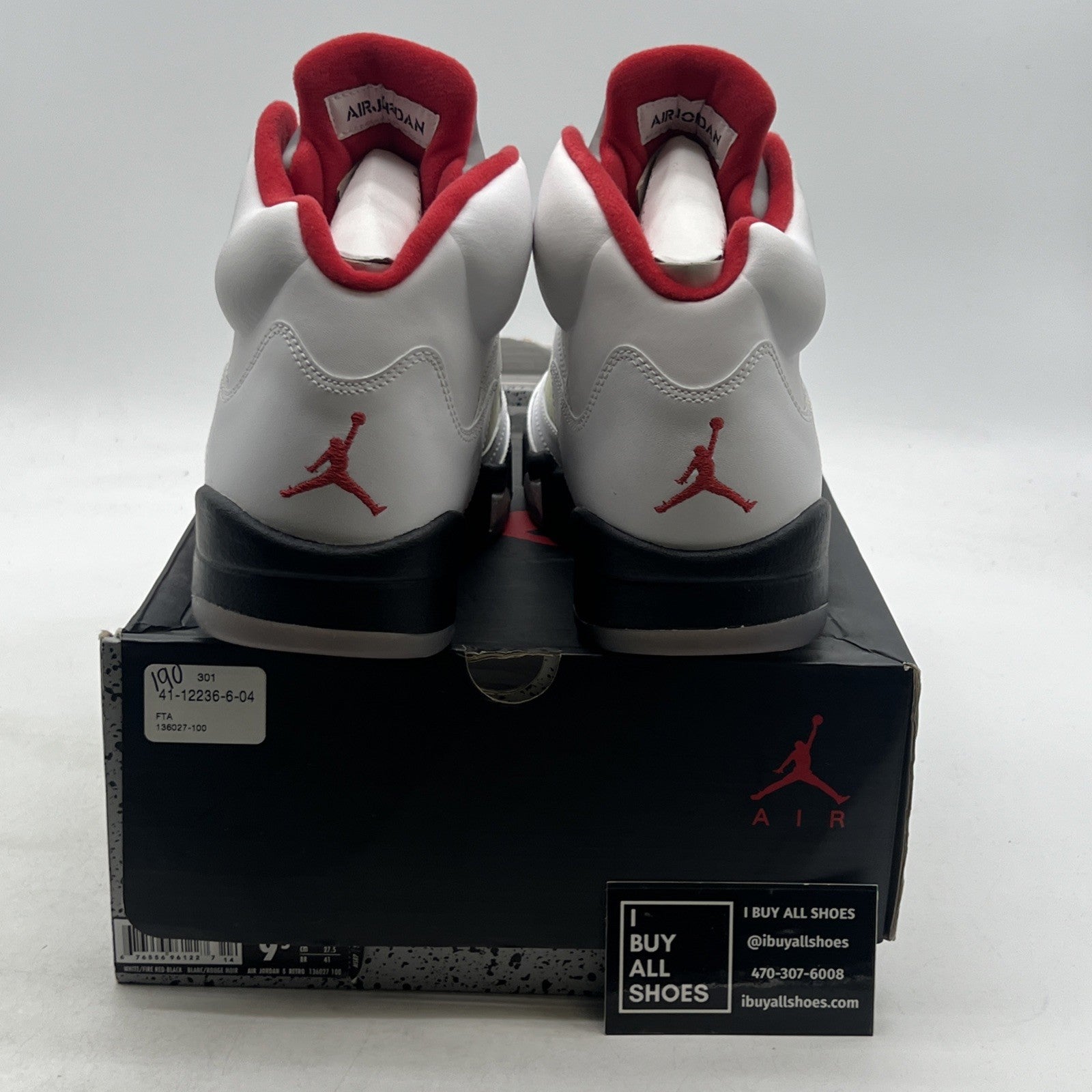 Size 9.5 - Air Jordan 5 Retro 2013 White Fire Red (136027-100)