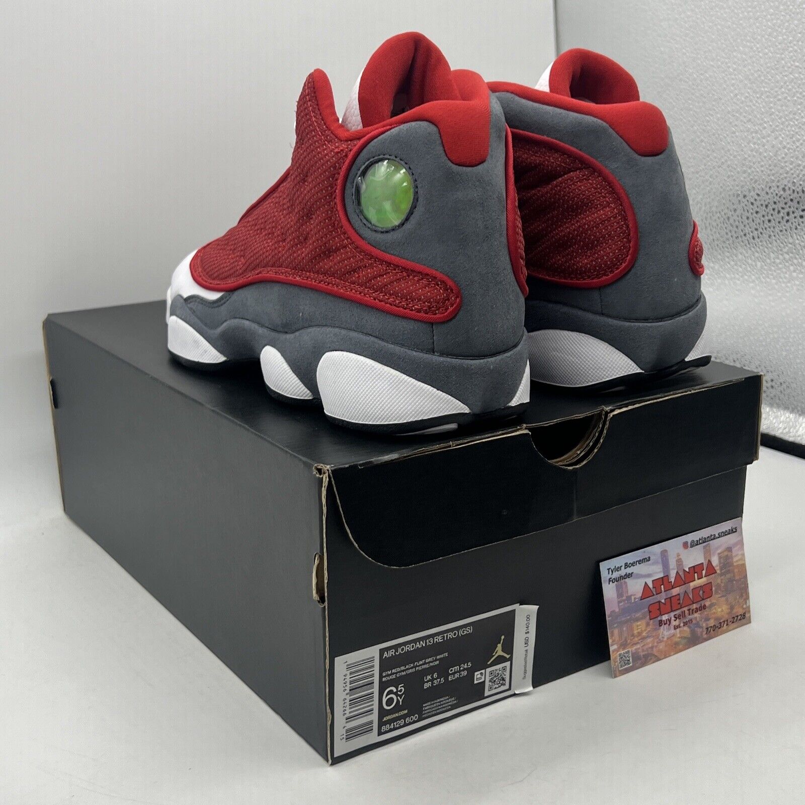 Nike Air Jordan 13 Size US 6.5Y Retro Red Flint Grey Suede (884129-600)