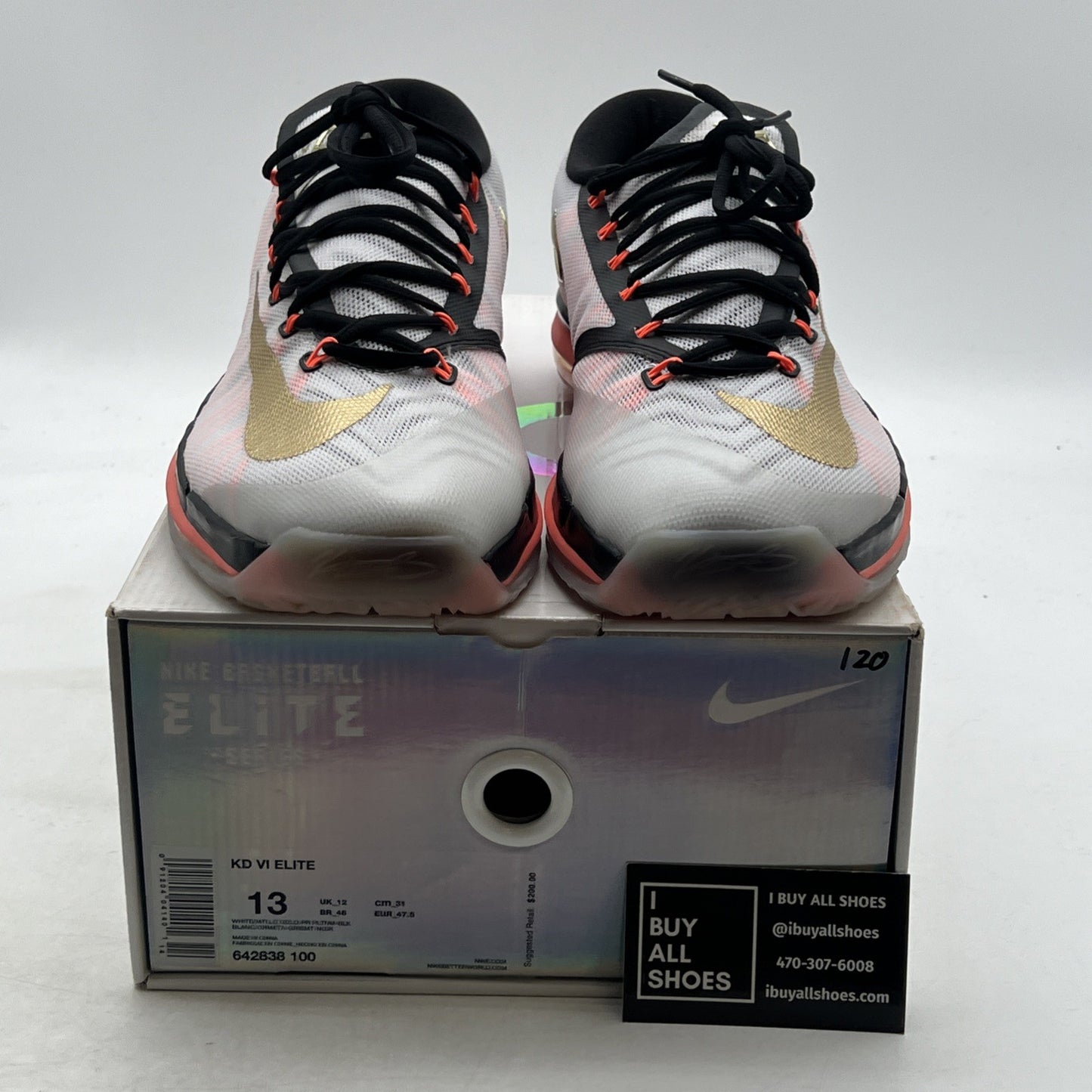 Size 13 - Nike KD 6 Elite Gold - (642838-100)