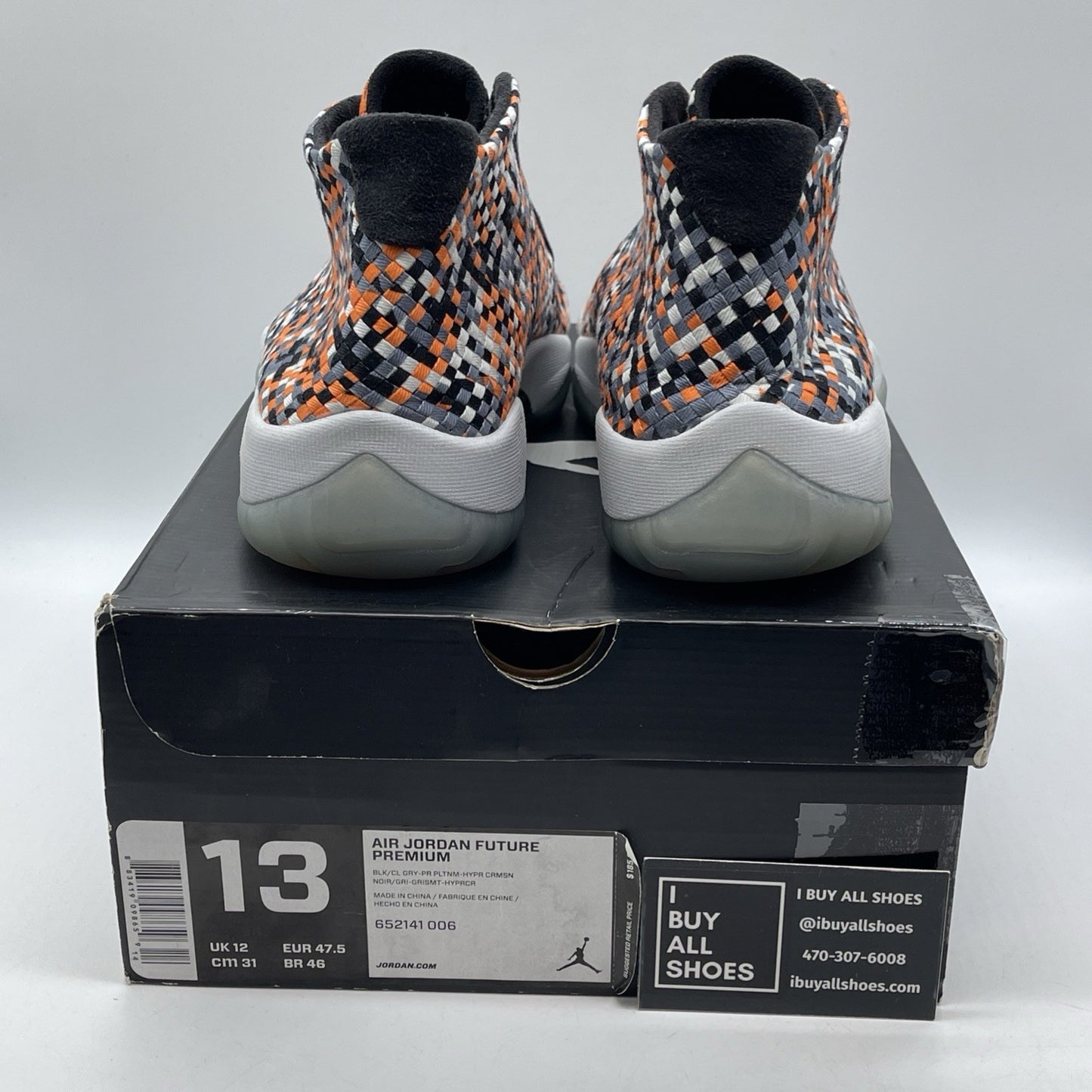 Size 13 - Air Jordan Future Premium Easter Orange Black Suede (652141-006)