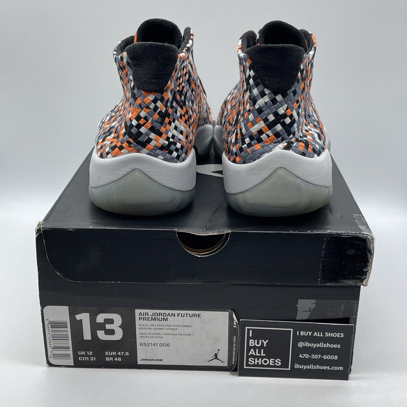 Size 13 - Air Jordan Future Premium Easter Orange Black Suede (652141-006)