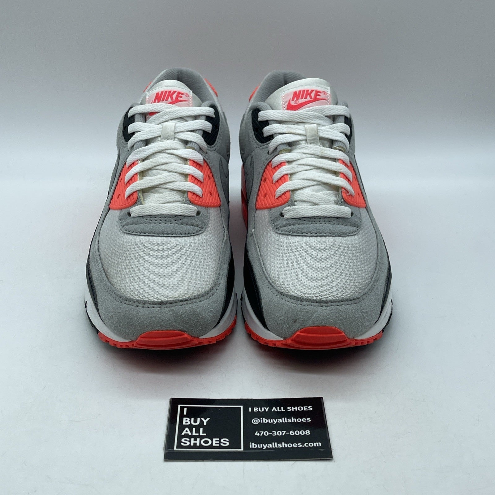 Size 10.5 - Nike Air Max 90 2020 Infrared Grey Black Suede Leather (CT1685-100)