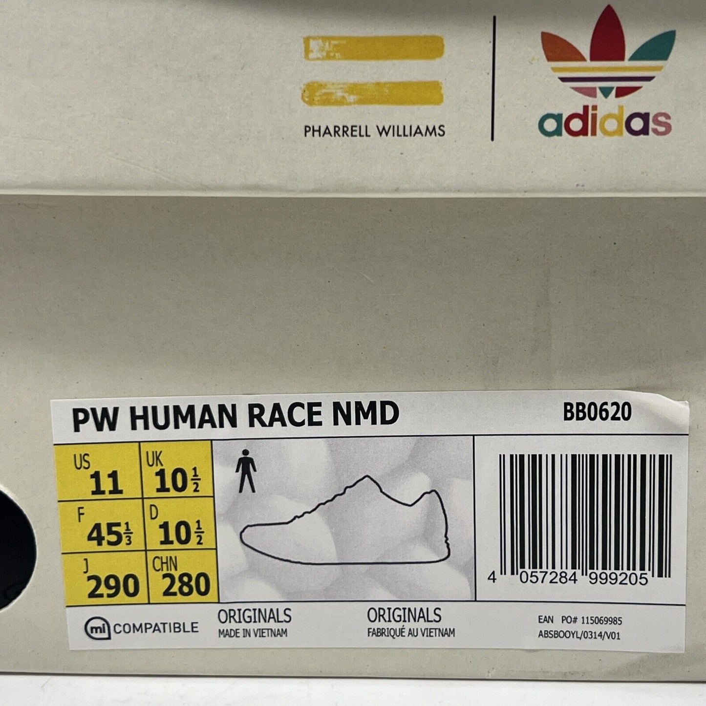 Size 11 - adidas Pharrell x NMD Human Race Green White Black (BB0620)