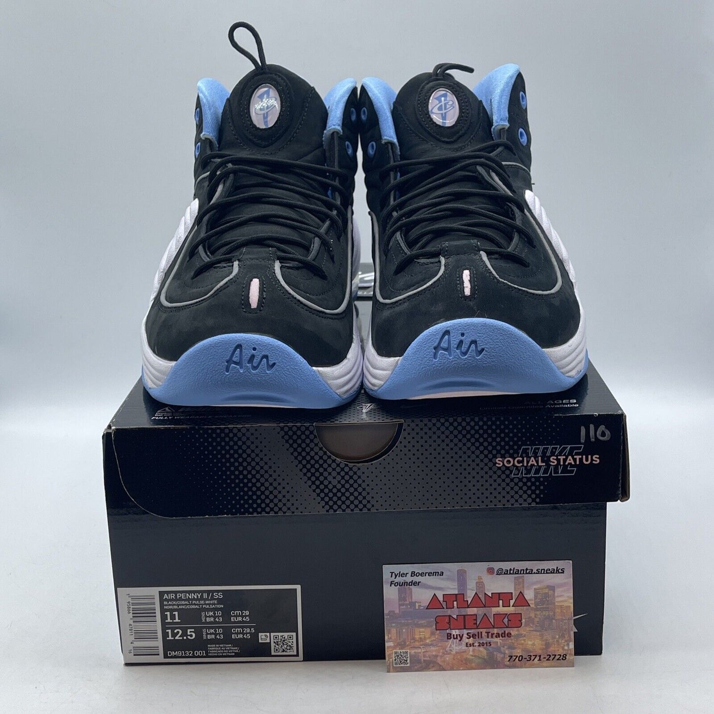 Size 11 - Nike Social Status x Air Penny 2 Playground - Black White (DM9132-001)