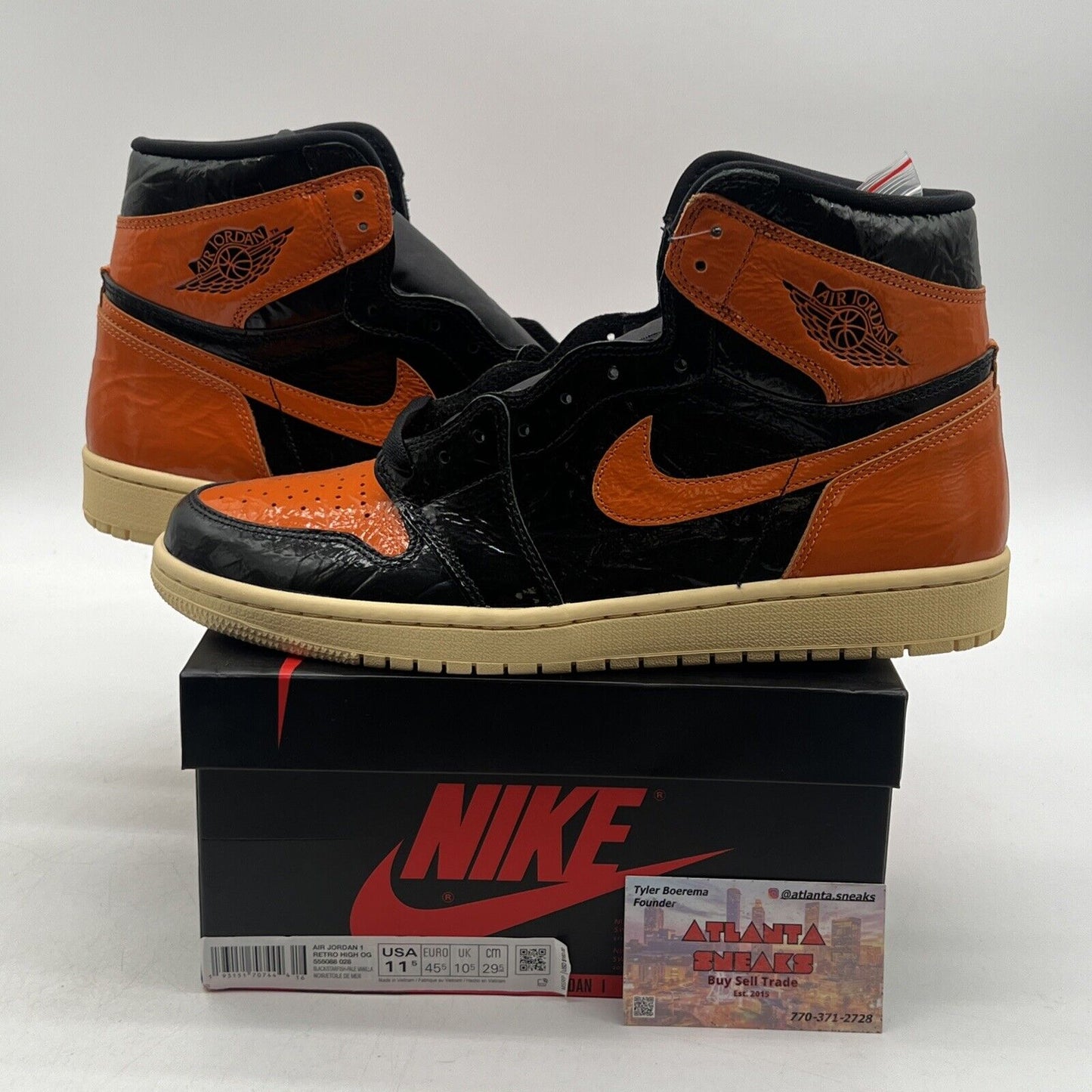 Size 11.5 - Jordan 1 Retro OG High Shattered Backboard 3.0 Orange (5555088-028)