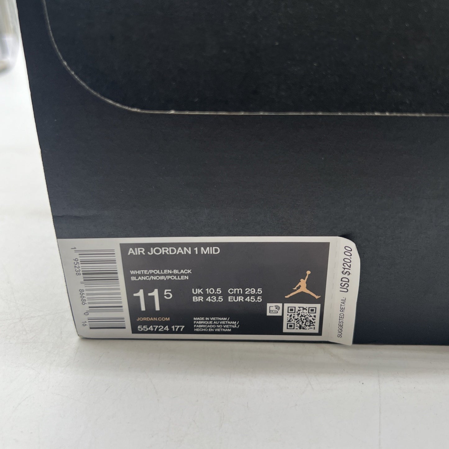 Size 11.5 - Air Jordan 1 Mid Black University Gold (554724-177)