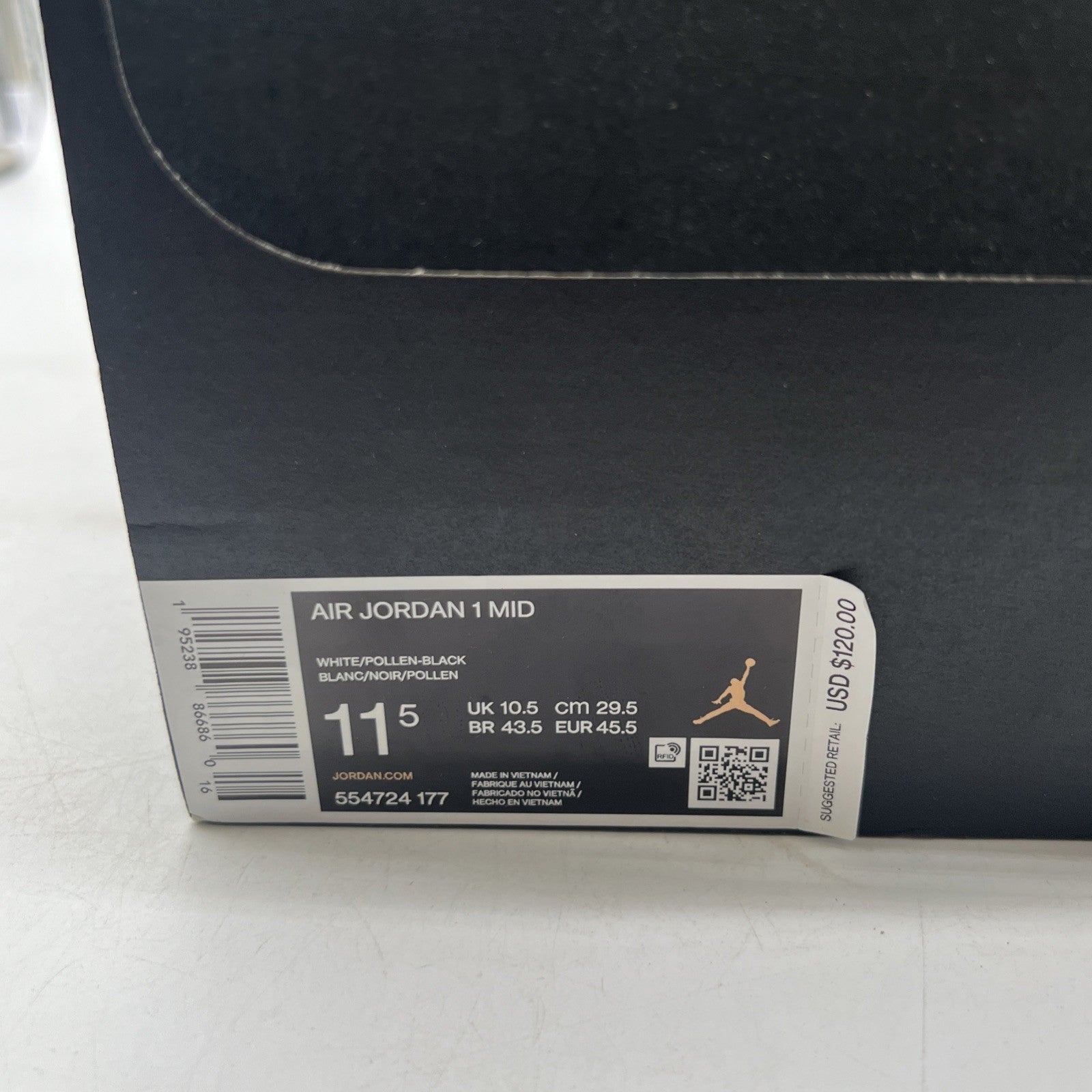 Size 11.5 - Air Jordan 1 Mid Black University Gold (554724-177)