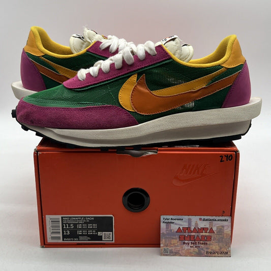 Size 11.5 - Nike sacai x LDWaffle Pine Green Yellow Suede Leather  (BV0073-301)