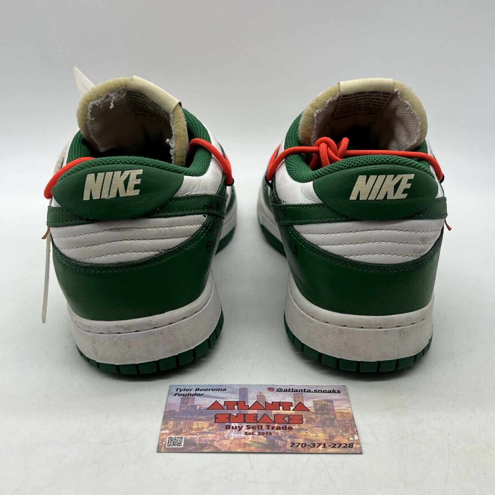 Size 12 - Nike Dunk Low x OFF-WHITE Pine Green 2019 Green Leather (CT0856-100)