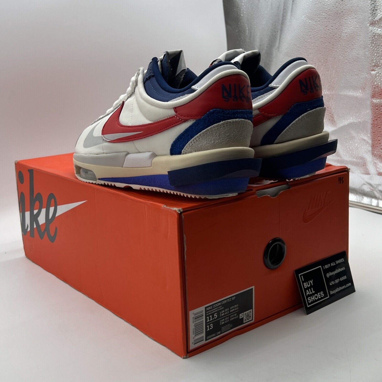 Size 11.5 - Nike sacai x Zoom Cortez SP OG (DQ0581-100)