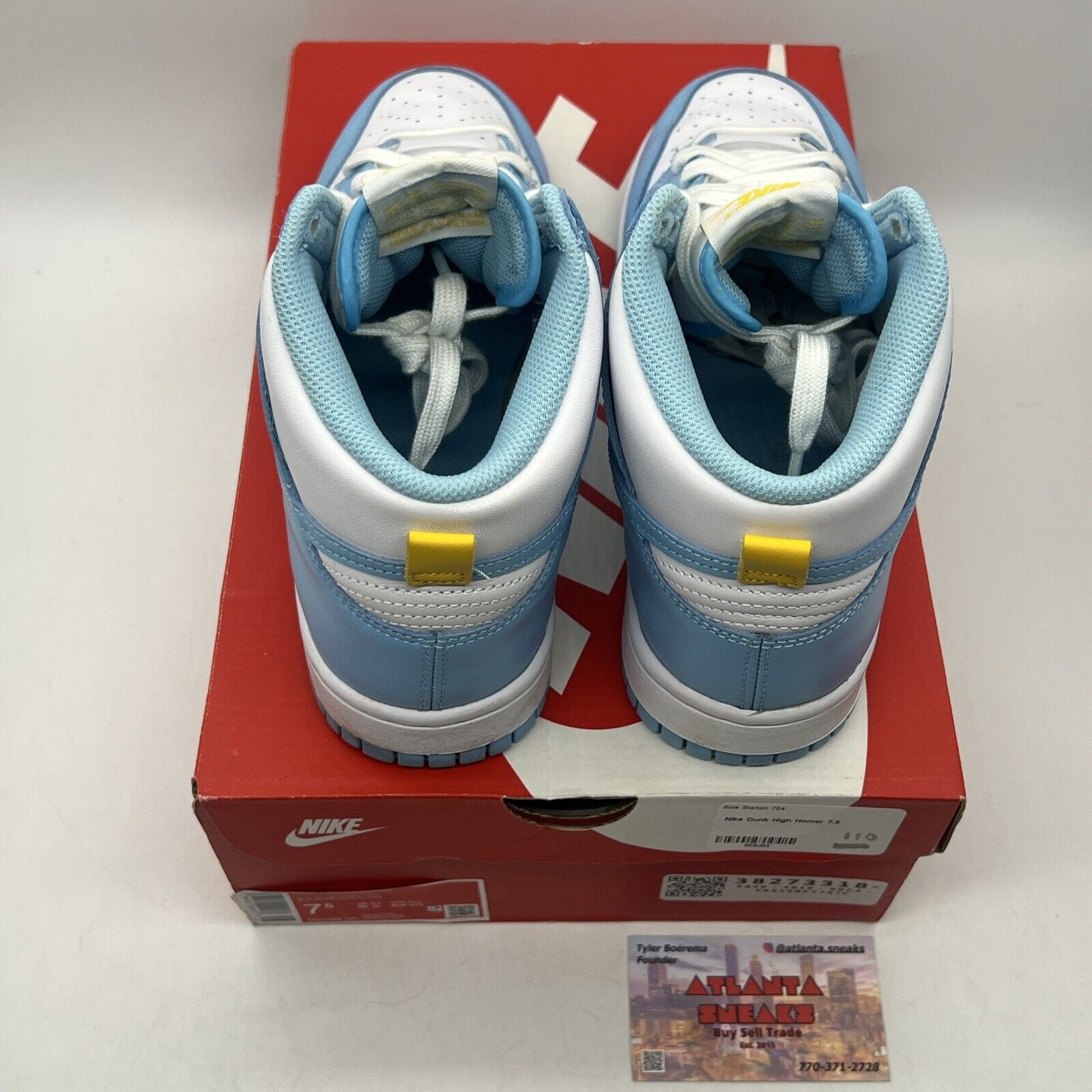 Size 7.5 - Nike Dunk High Blue Chill White Leather (DD1399-401)