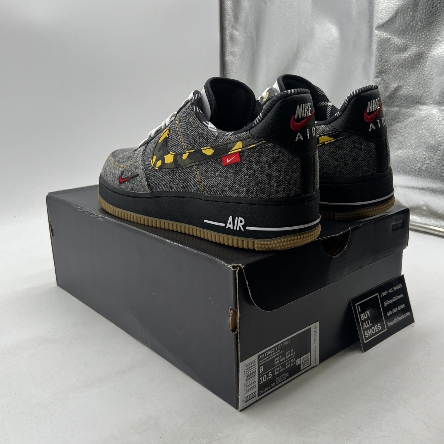 Size 9 - Nike Air Force 1 Low Camo Denim Remix (DB1964-001)