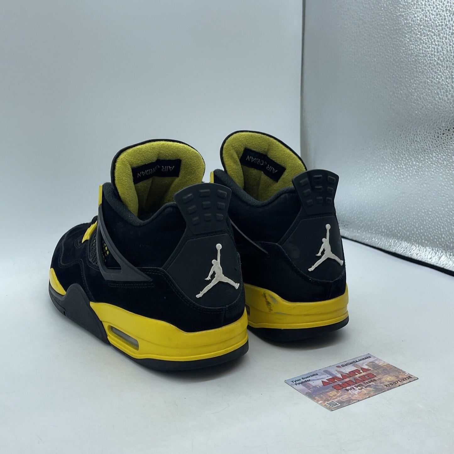 Size 10.5 - Jordan 4 Retro Mid Thunder Black Suede Yellow White (DH6927-017)