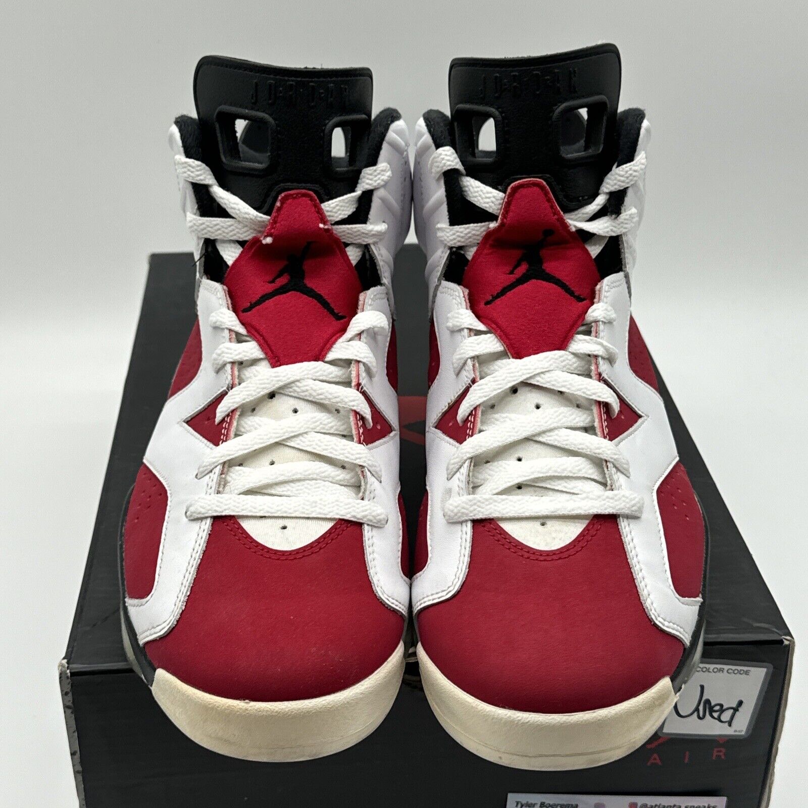 Size 11 - Jordan 6 Retro Carmine 2014 White Red Black Suede Leather Jump man Ret