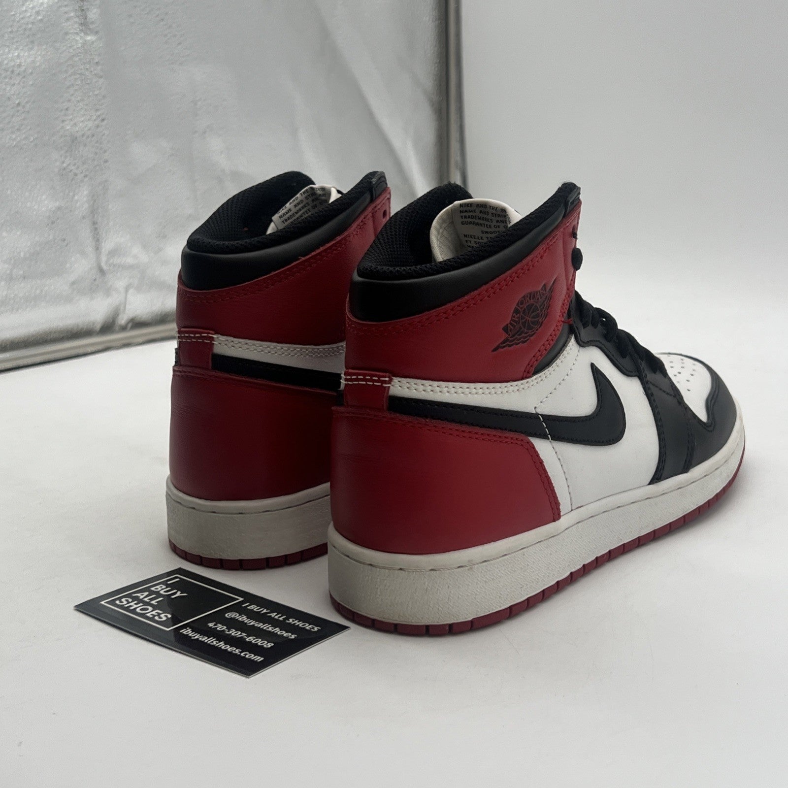 Size 7Y - Air Jordan 1 Retro High OG Black Toe 2016 (555088-125)