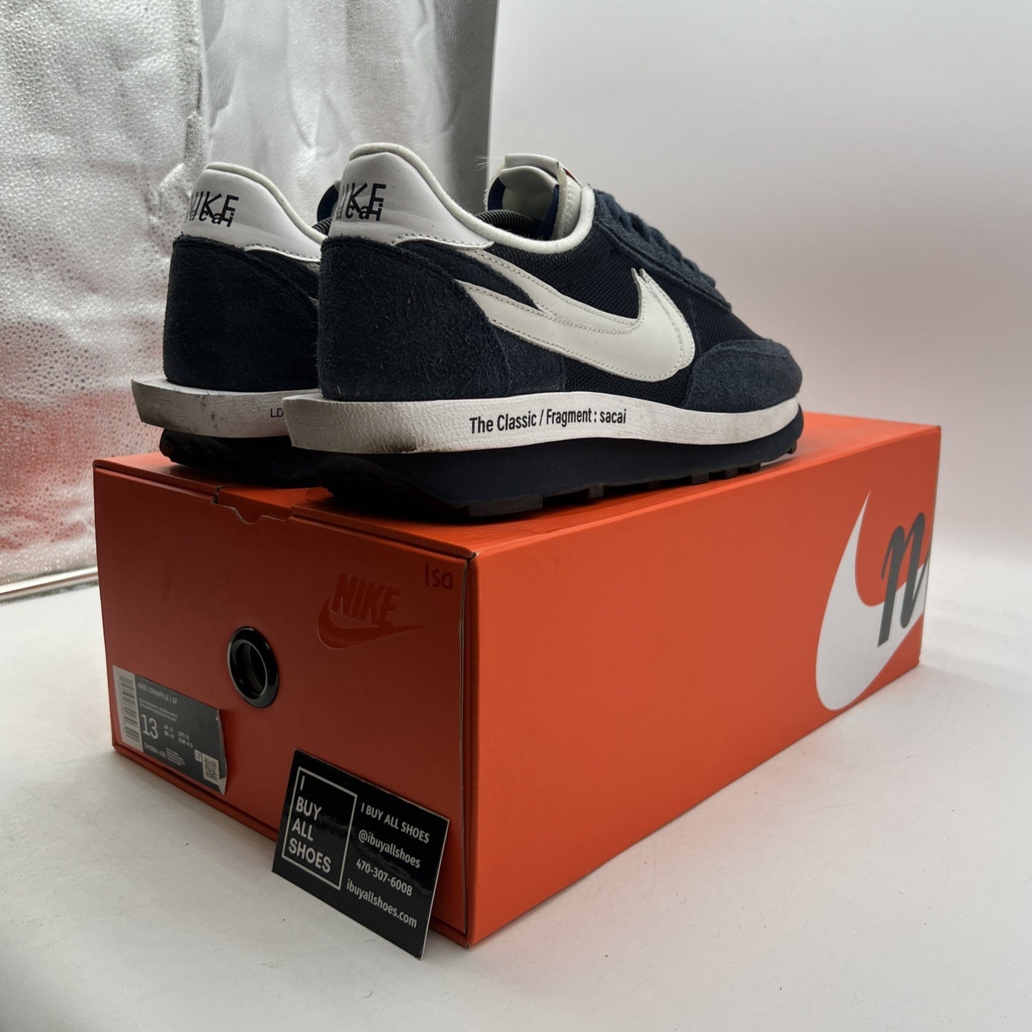Size 13 - Nike LDV Waffle x Fragment Design x sacai Low Blackened Blue