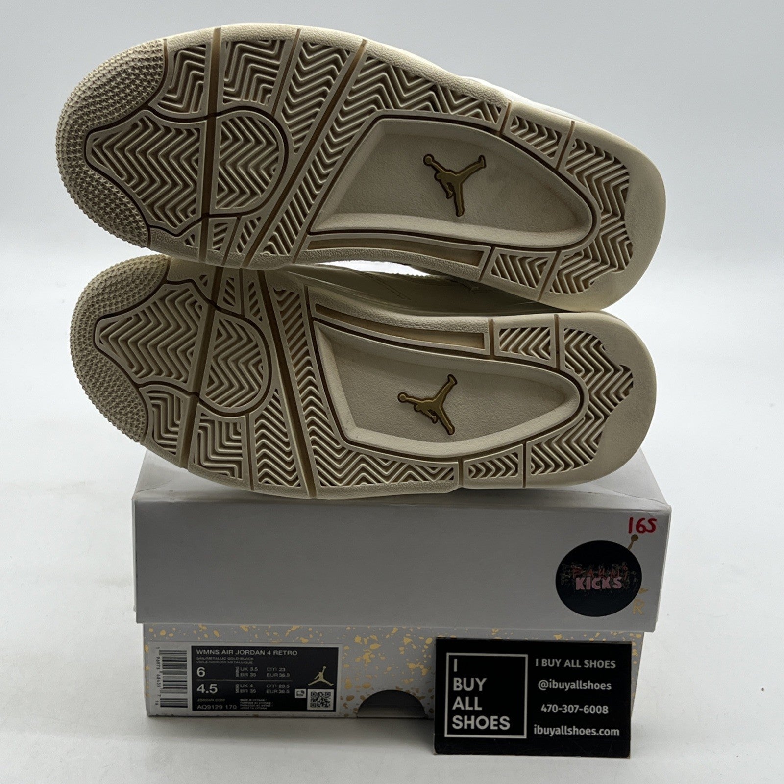 Size 6 - Air Jordan 4 Retro Metallic Gold W (AQ9129-170)