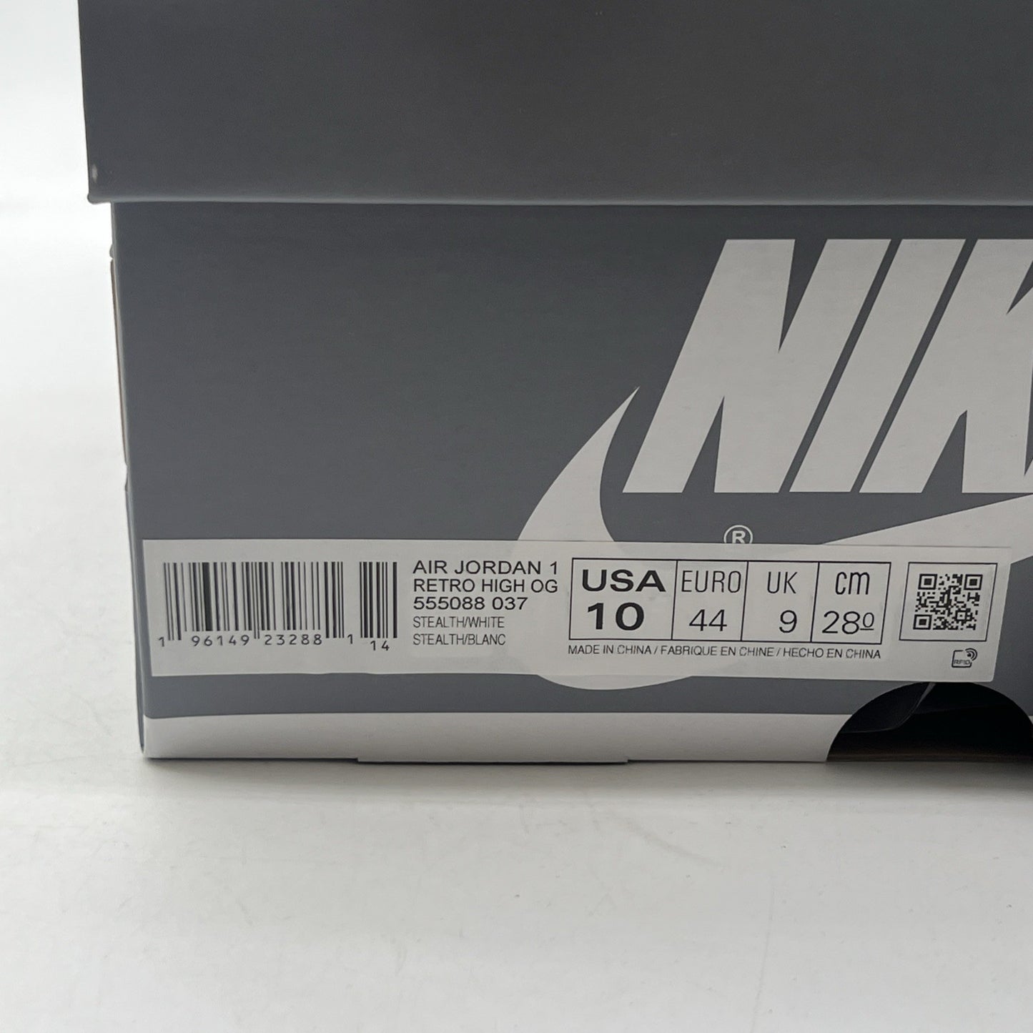 Size 10 - Air Jordan 1 Retro High OG Stealth (555088-037)