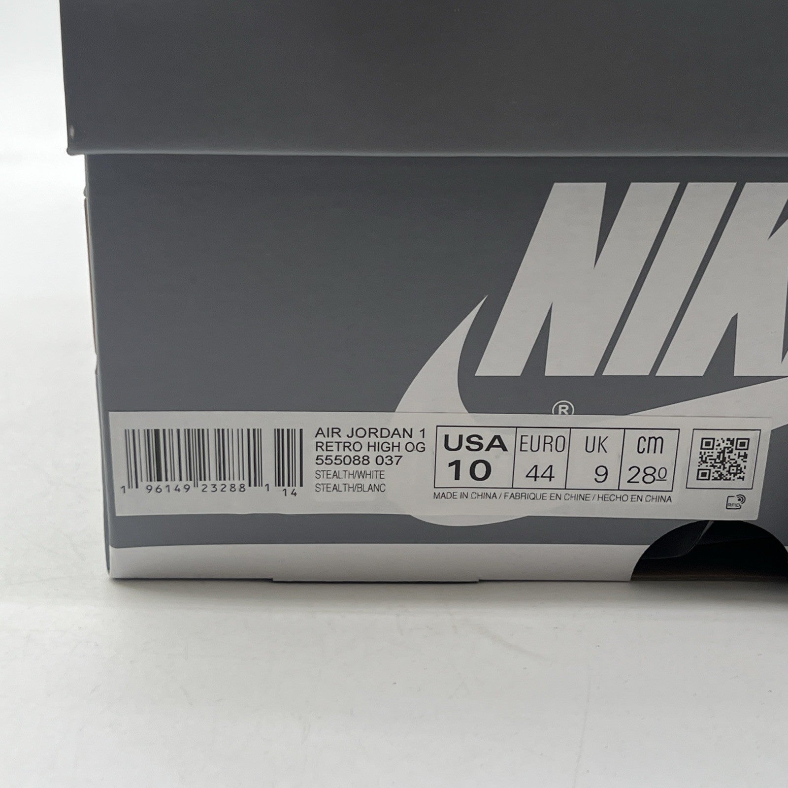 Size 10 - Air Jordan 1 Retro High OG Stealth (555088-037)