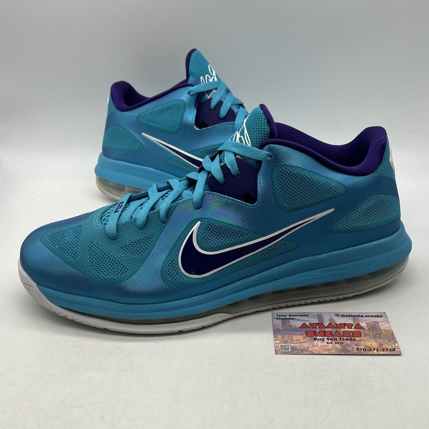 Size 13 - Nike LeBron 9 Low Summit Lake Hornets Purple (510811-400)