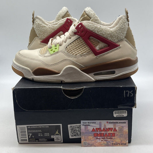 Size 7Y (GS) - Jordan 4 Retro Mid Wild Things Brown Red (DH0572-264)