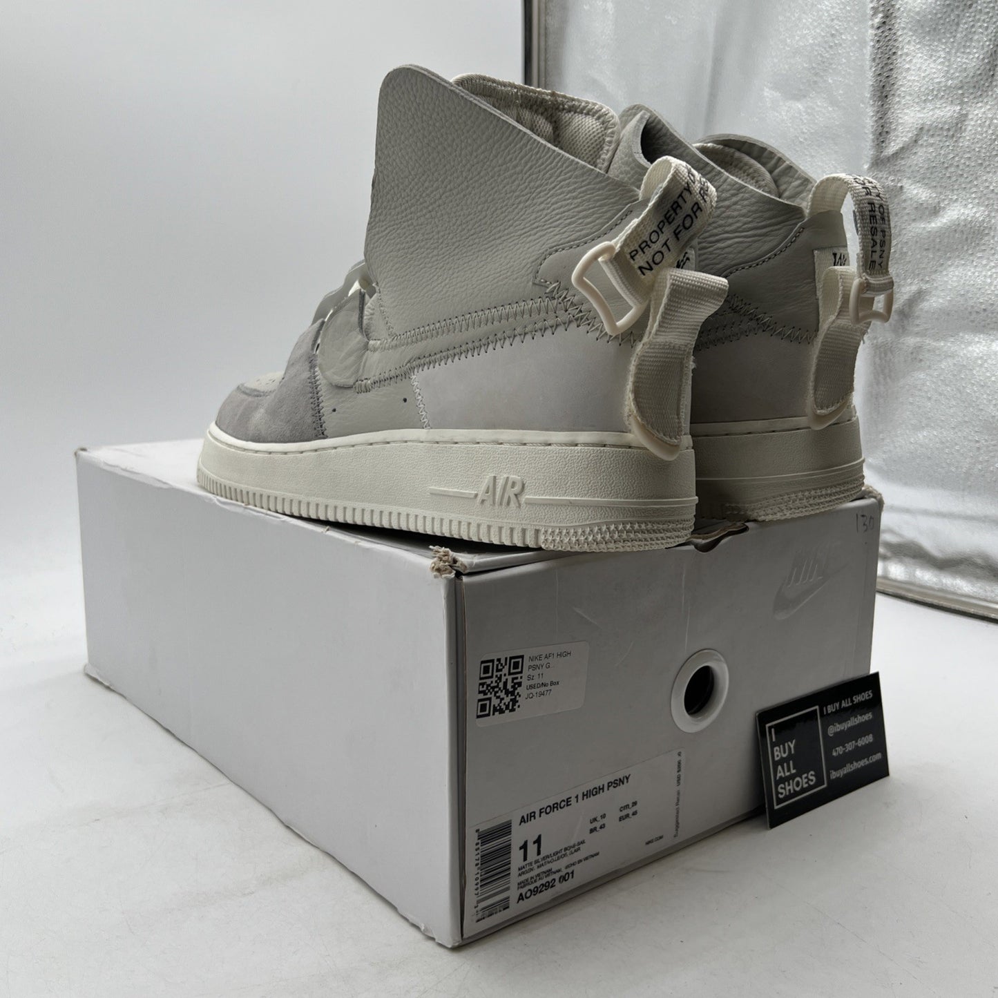 Size 11 - Nike PSNY x Air Force 1 High Matte Silver (AO9292-001)