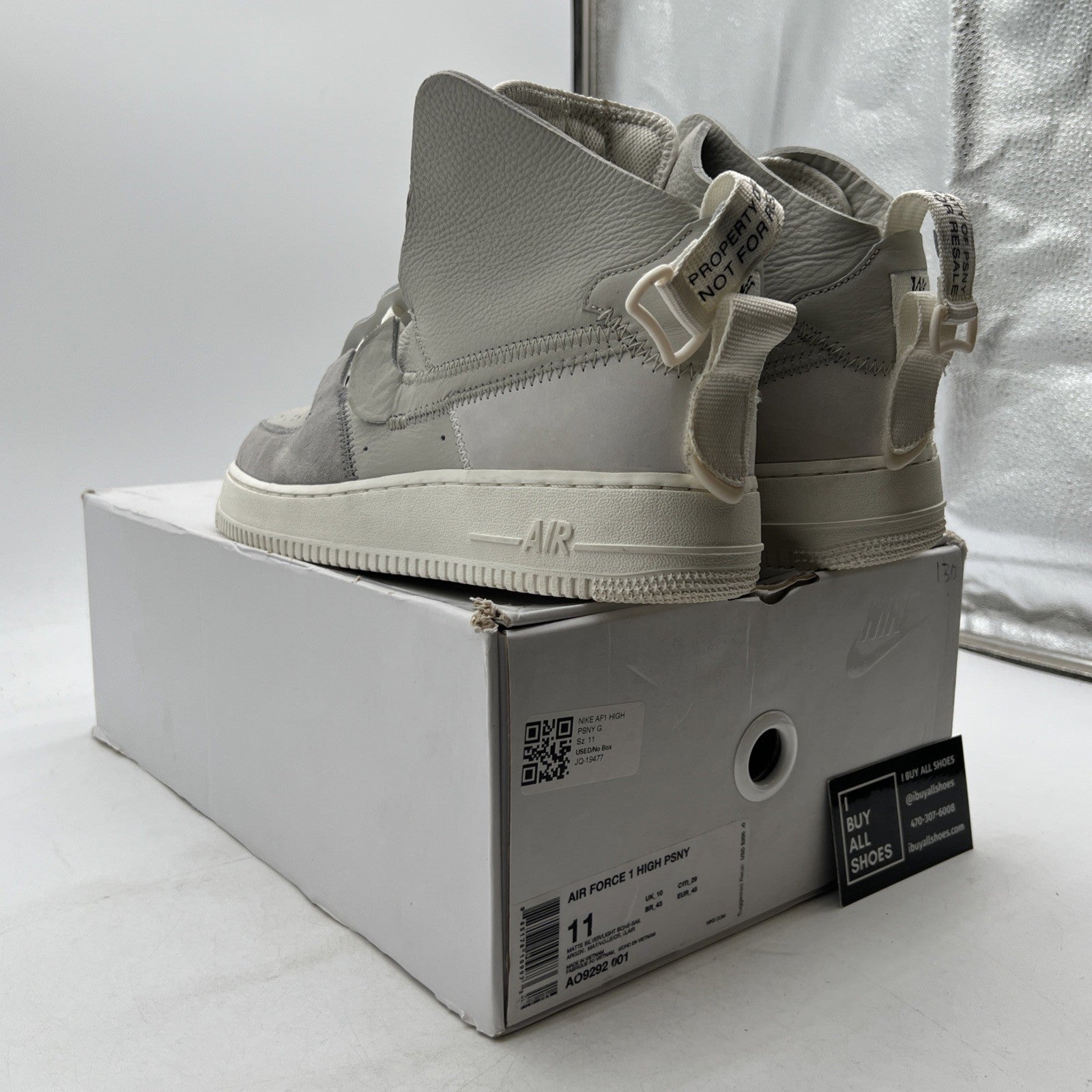 Size 11 - Nike PSNY x Air Force 1 High Matte Silver (AO9292-001)