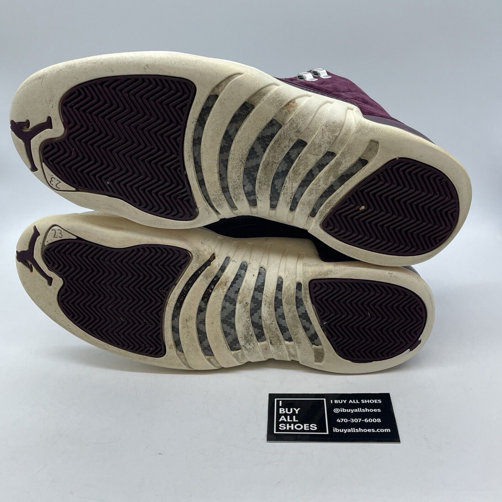 Size 12 - Air Jordan 12 Retro Bordeaux Silver Suede Leather (130690-617)