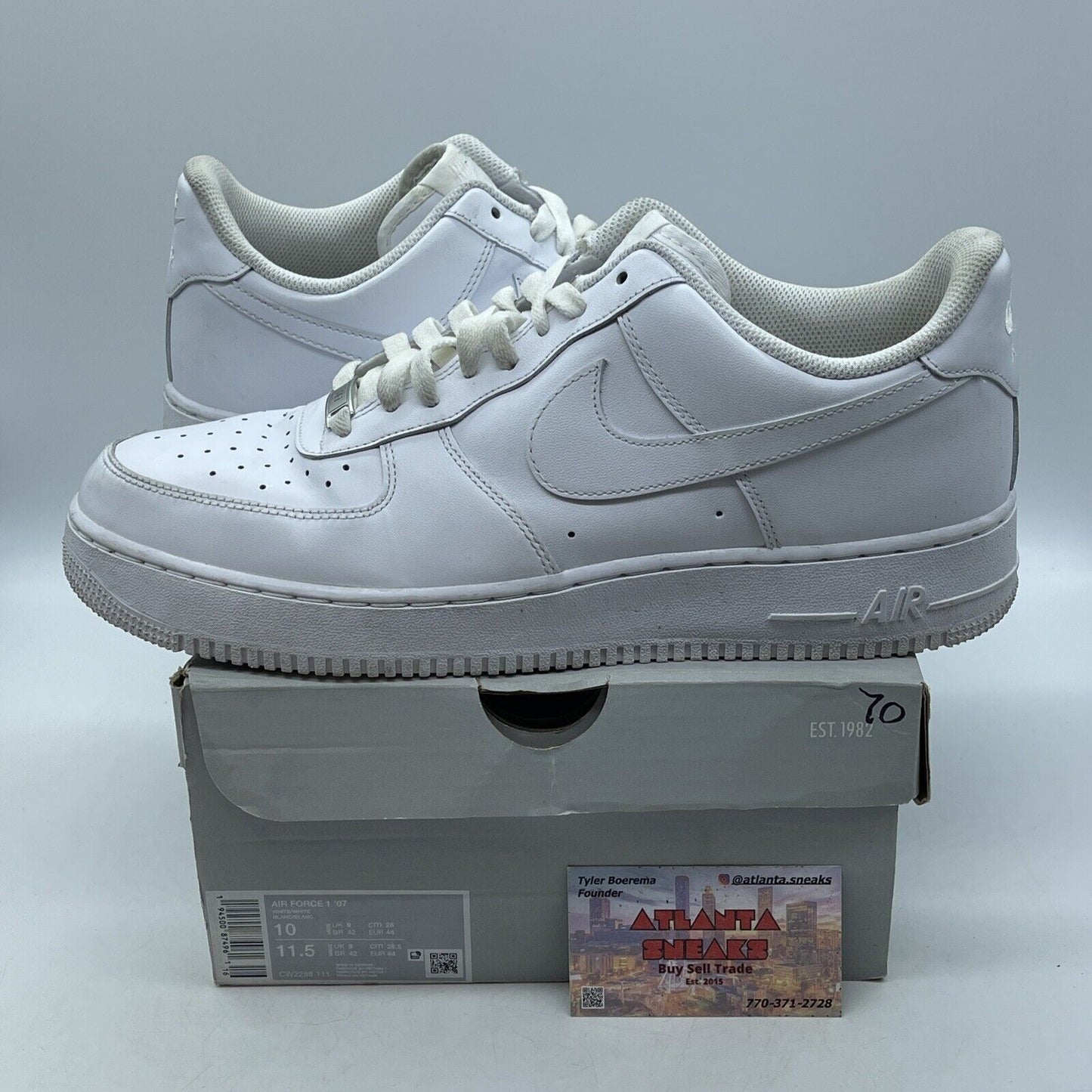 Size 10 - Nike Air Force 1 '07 Low Triple White Leather (CW2288-111)