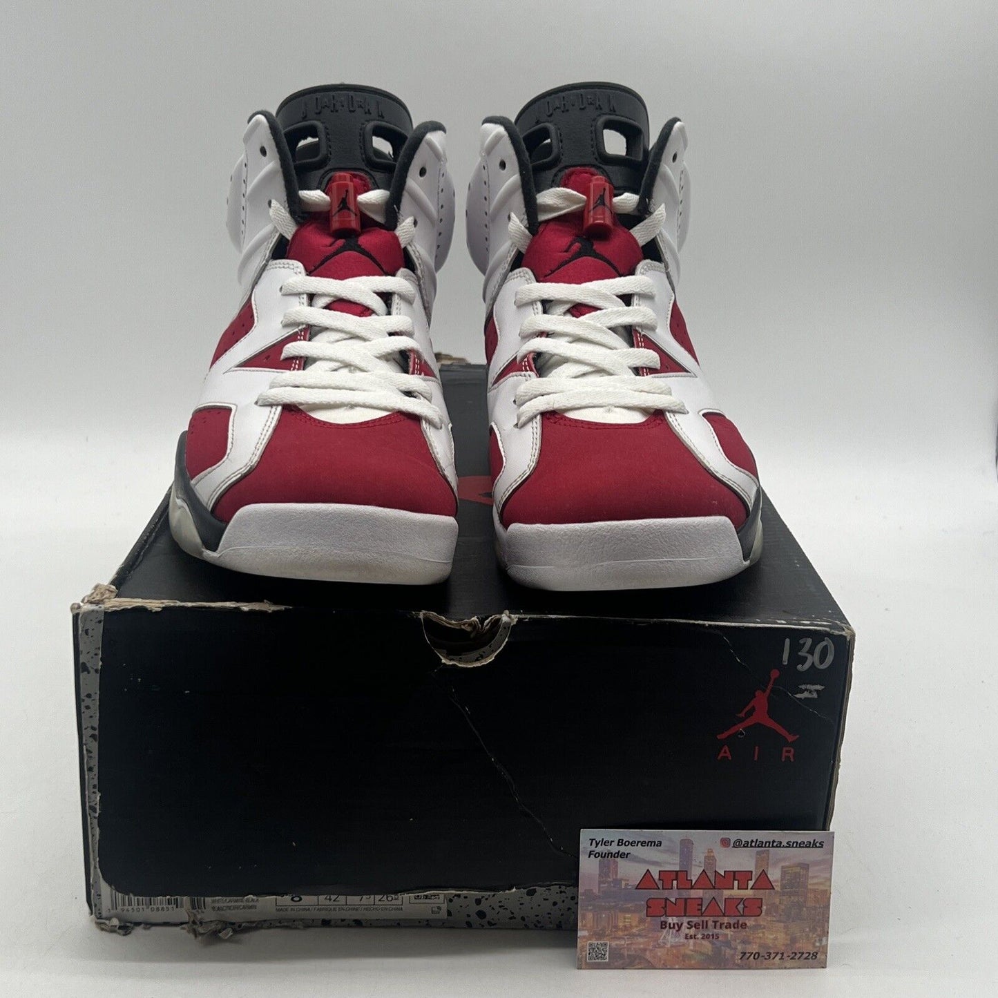 Size 8.5 - Jordan 6 Retro OG Mid Carmine Black White Red Suede (CT8529-106)