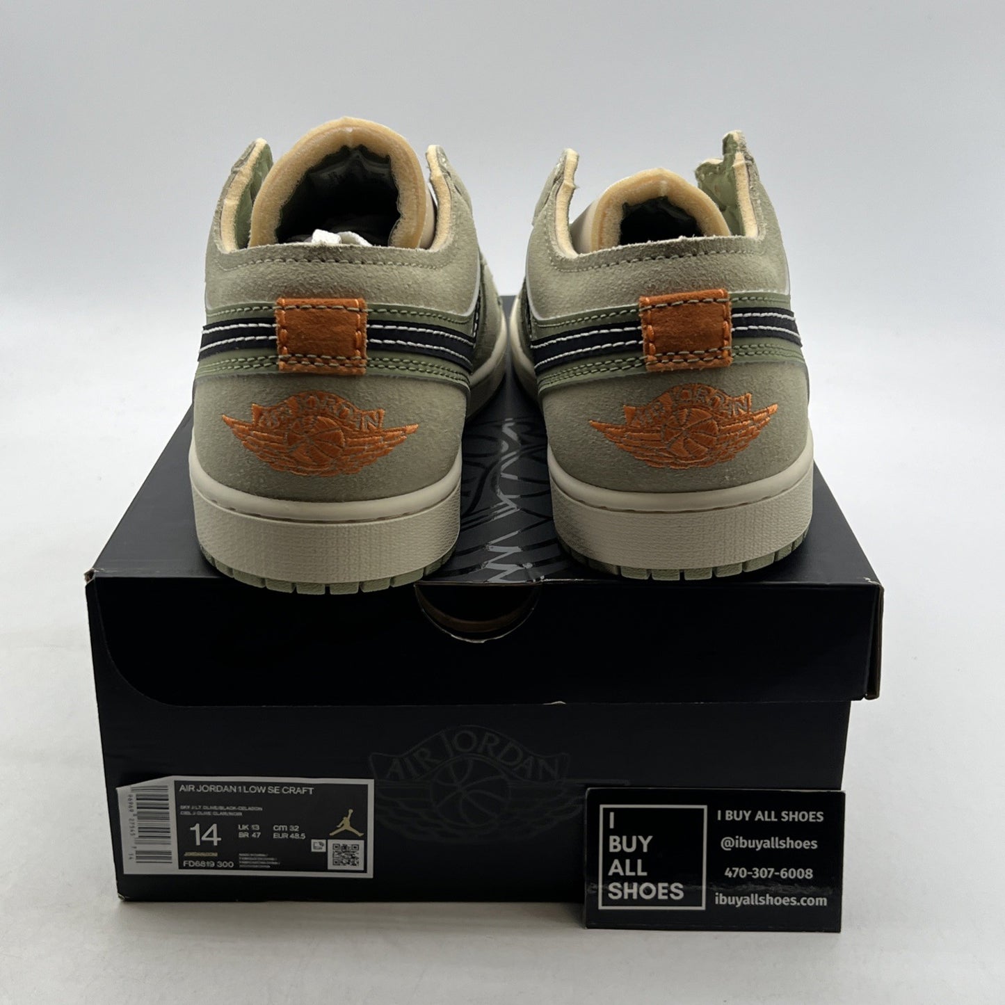 Size 14 - Air Jordan 1 SE Craft Low Light Olive (FD6819-300)