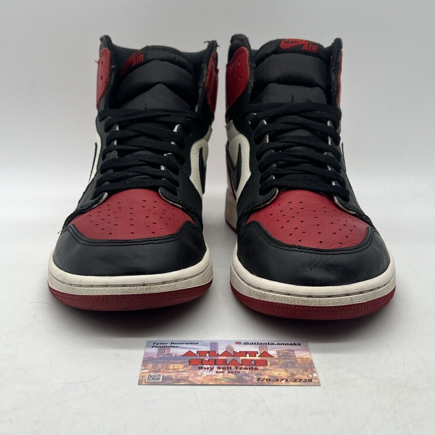 Size 12 - Jordan 1 Retro OG High Bred Toe Black White Red Leather (555088-610)