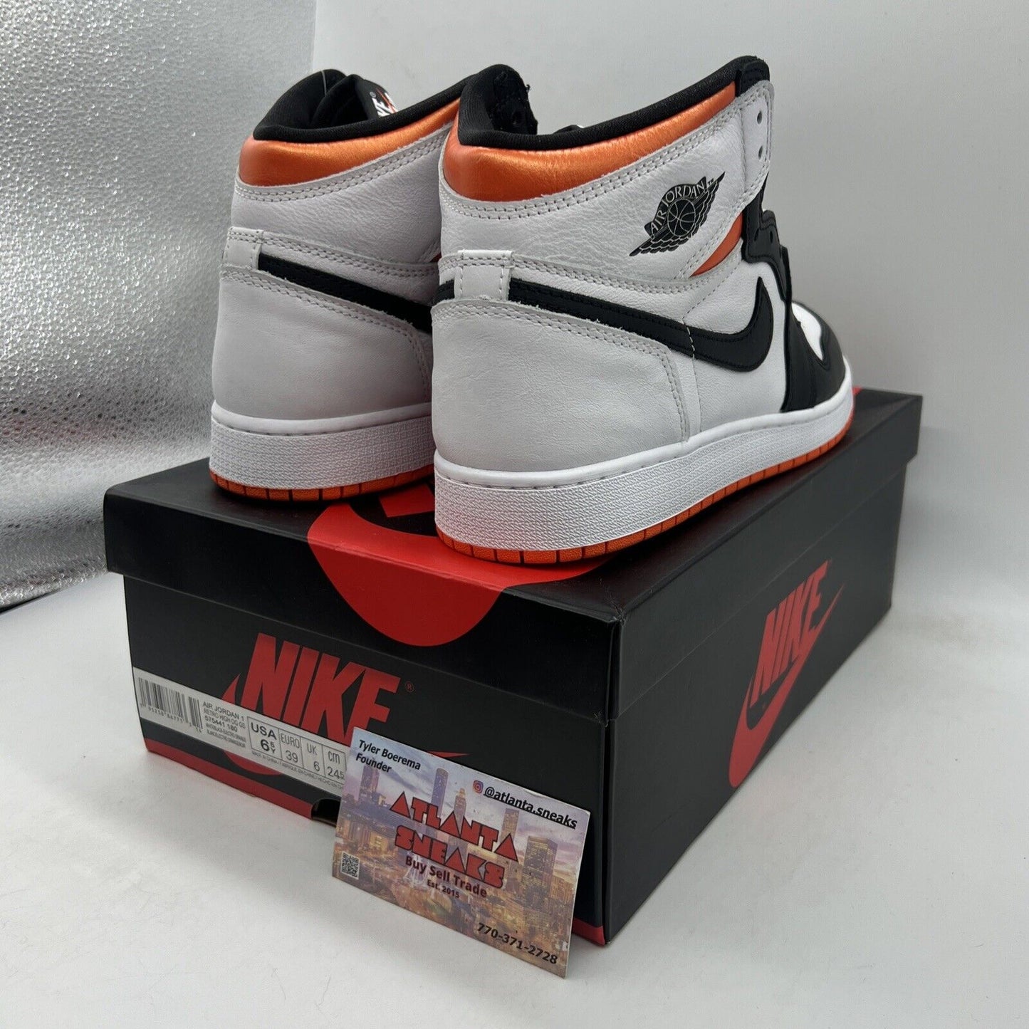 Size 6.5 - Jordan 1 Retro High Electro Orange Brand New Og All Black White DS