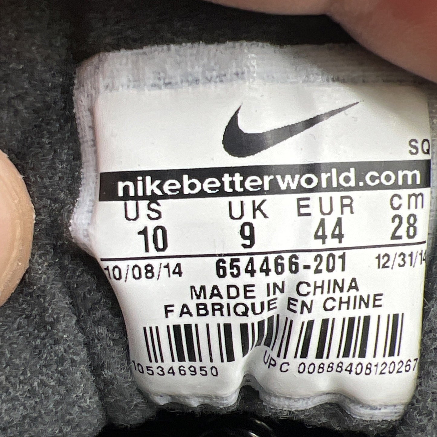 Size 10 - Nike Air Max 1 Leather Dark Ash (654466-201)